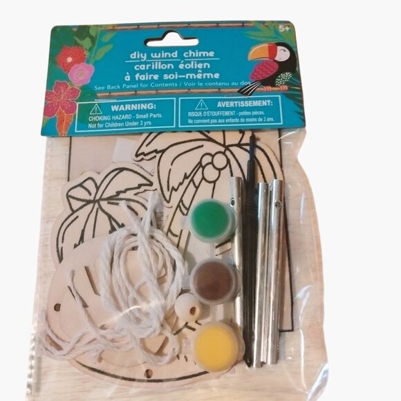 Wind Chime Craft Kit Kids Party Favor Tropical Palm Tree Coastal - Picture 1 of 5